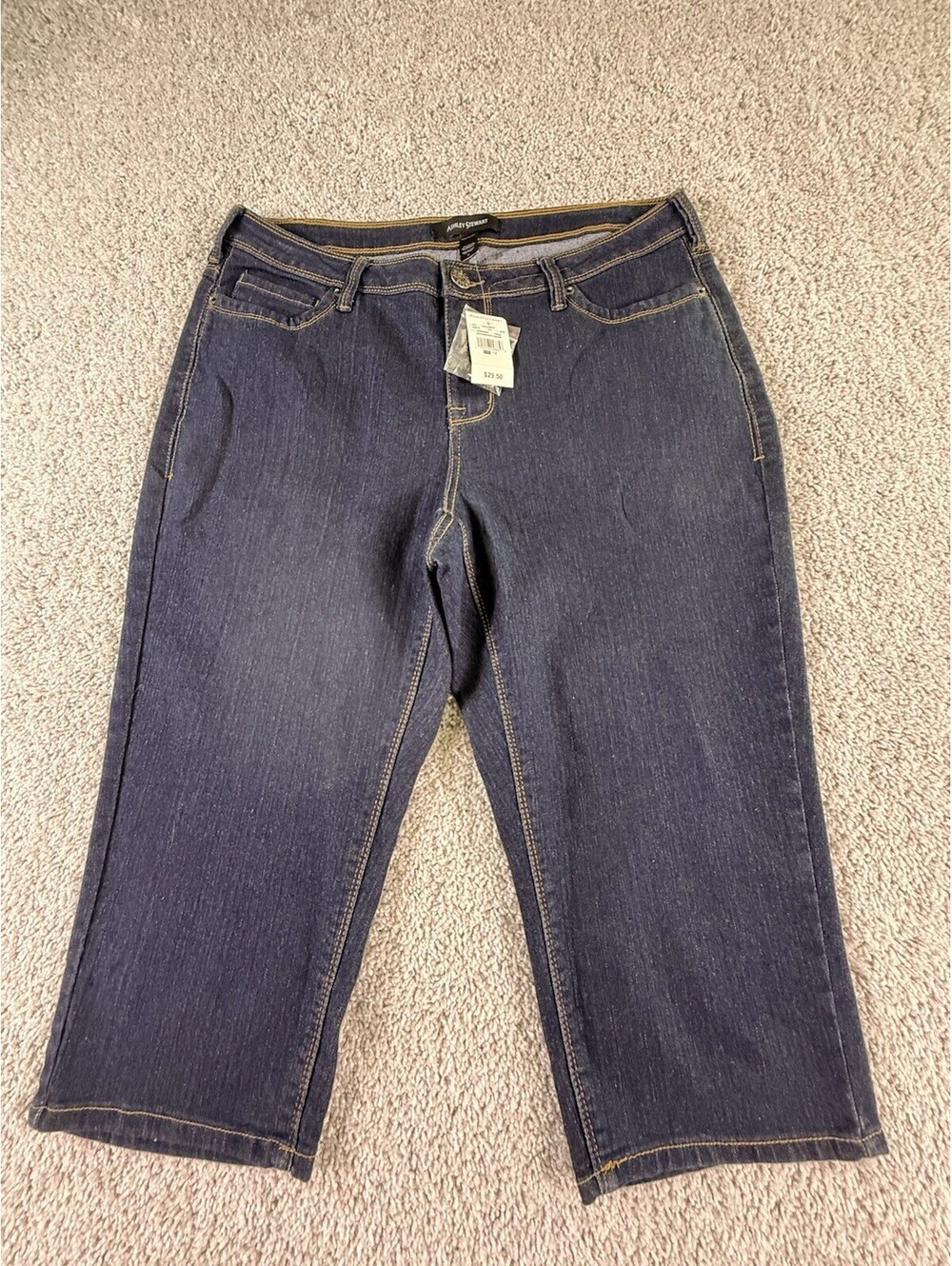 NWT Ashley Stewart Cropped Jeans Size 12 Blue